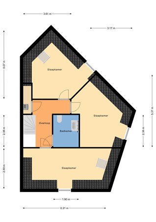 Floorplan - Stieltjesstraat 16A02, 3071 JW Rotterdam